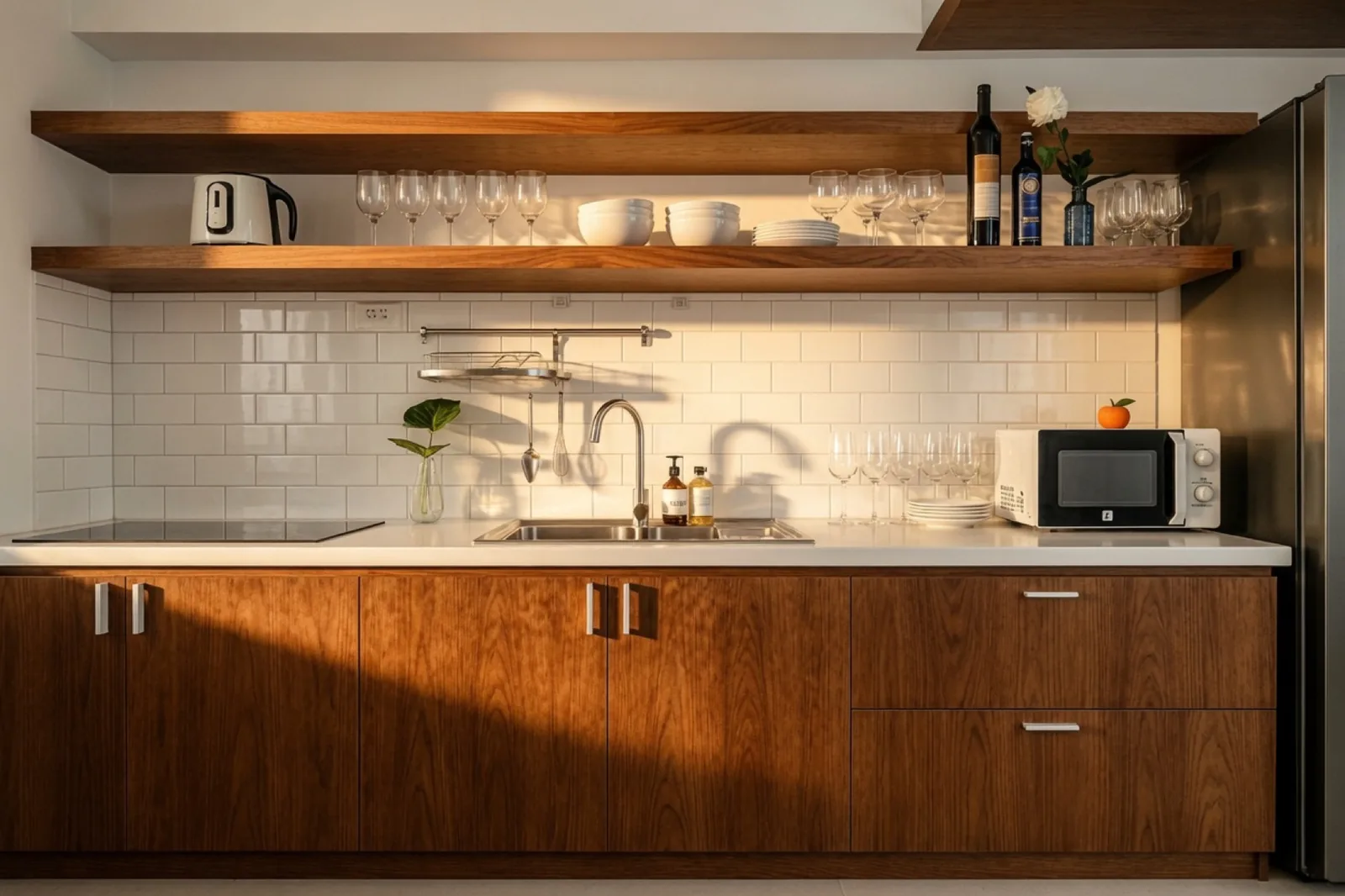 Bếp ấm ánh sáng vàng — 1PN MKA Summerset